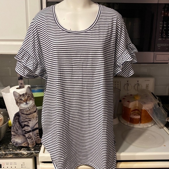 A womens Woman Within casual stretch short sleeve plus size top L. (18/20) - Picture 1 of 3
